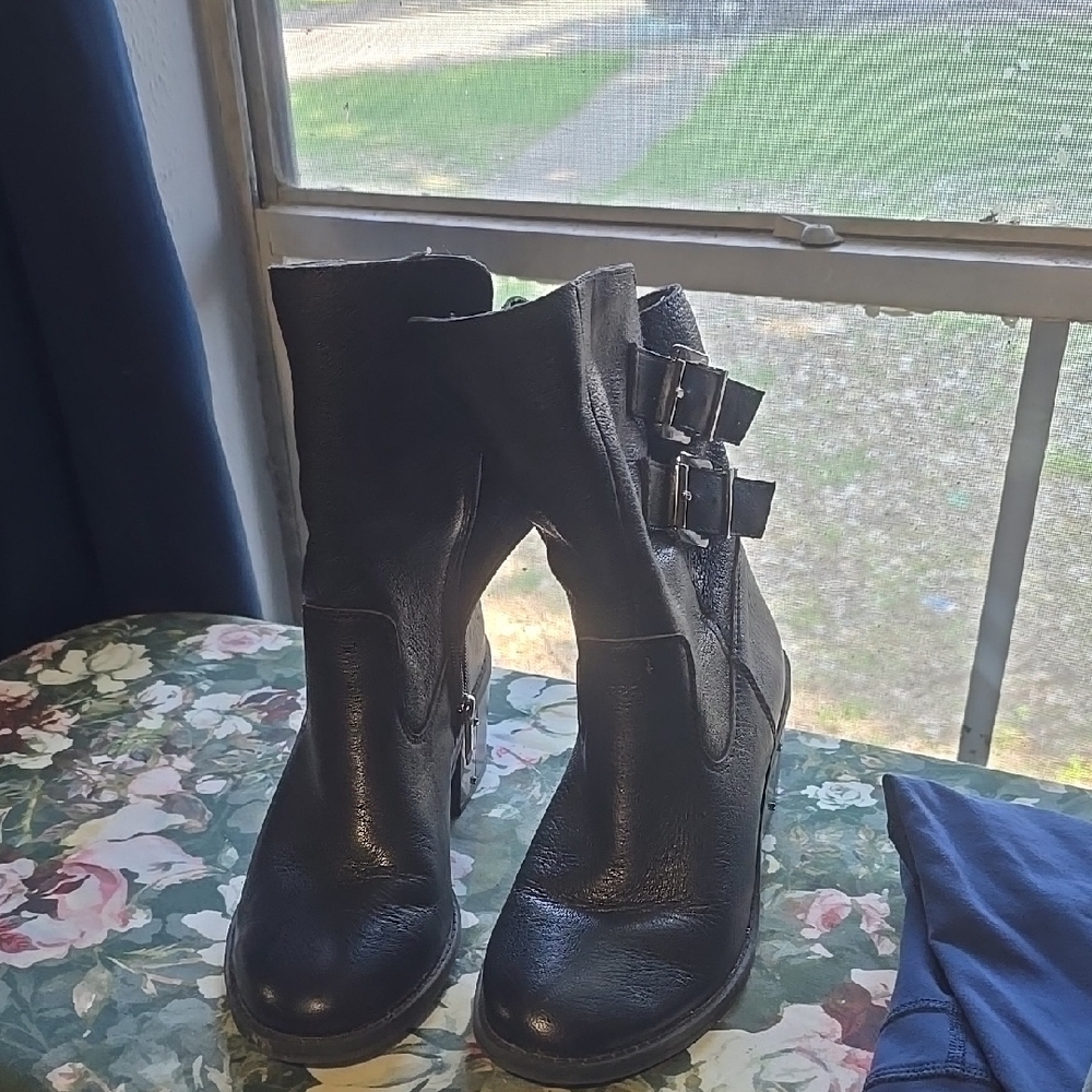Black Buckle Ankle Boots